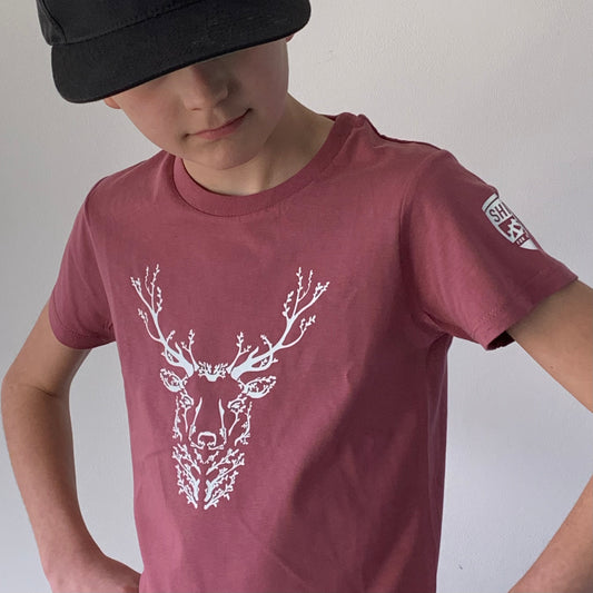 Het Hert Kids T-shirt - Dark Rose